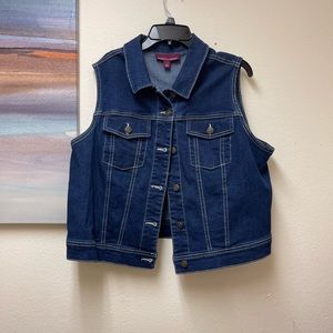 Jessica London Blue Jean Jacket  Denim Unlined Size 16 EUC